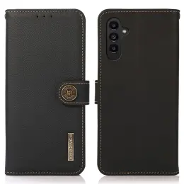 KHAZNEH Galaxy S25 Plus / S24 Plus Fodral Äkta Läder RFID Svart