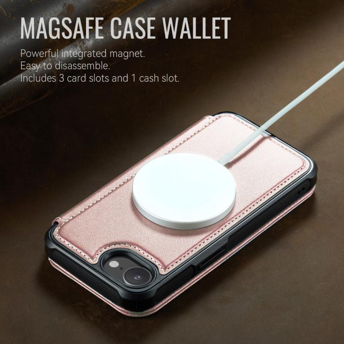 Bild 3, CASEME iPhone 16e/17e Skal RFID Plånbok Roséguld