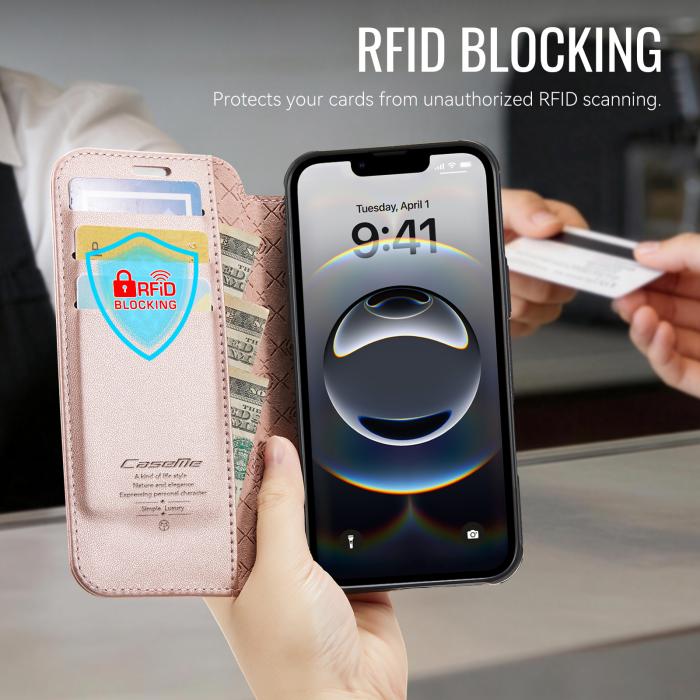 Bild 4, CASEME iPhone 16e/17e Skal RFID Plånbok Roséguld