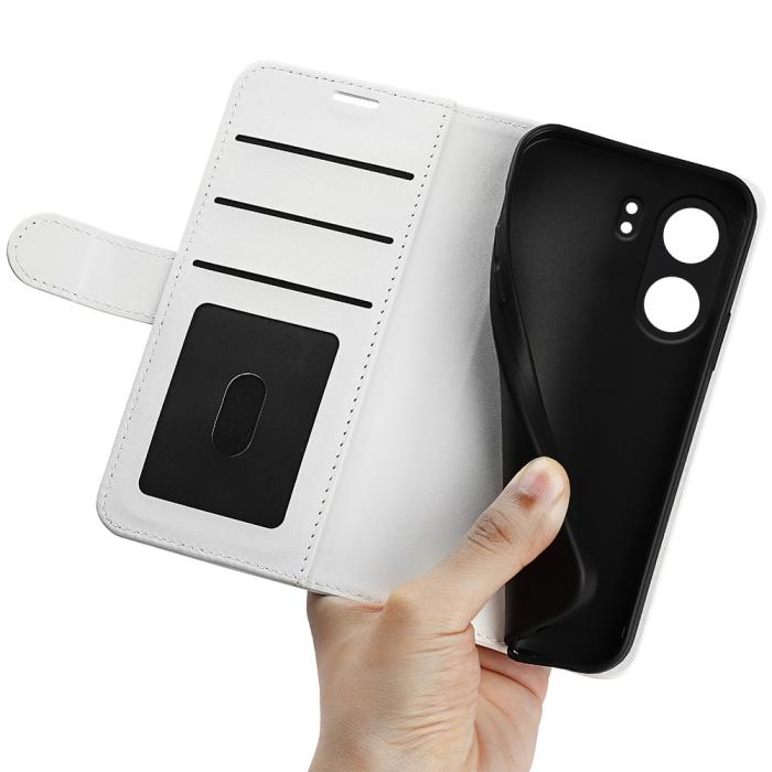 Bild 4, Xiaomi Redmi 13C 4G Fodral Crazy Horse Läder Vit