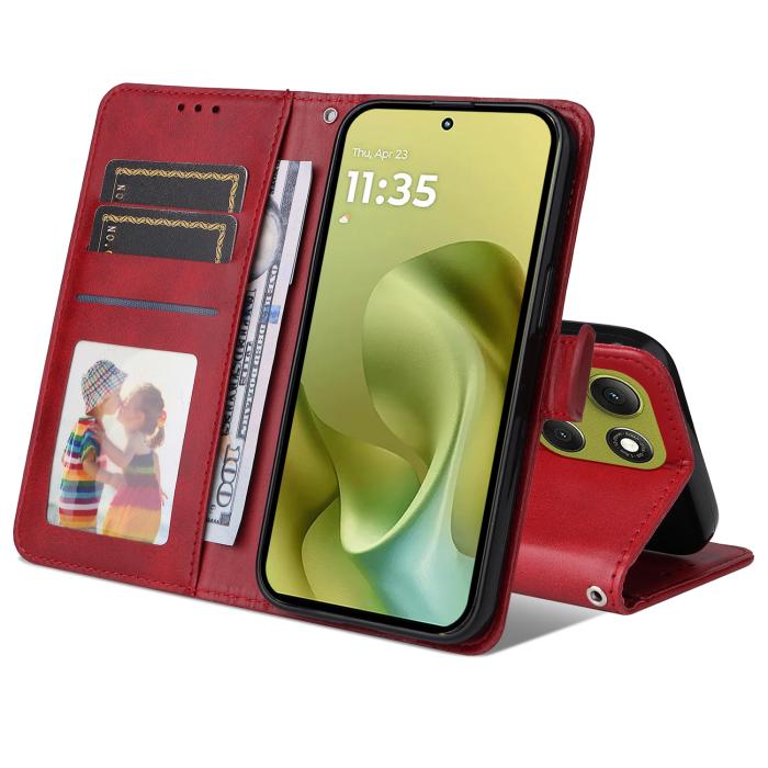 Bild 2, Motorola Moto G86 Power / G86 5G Fodral Läder Röd