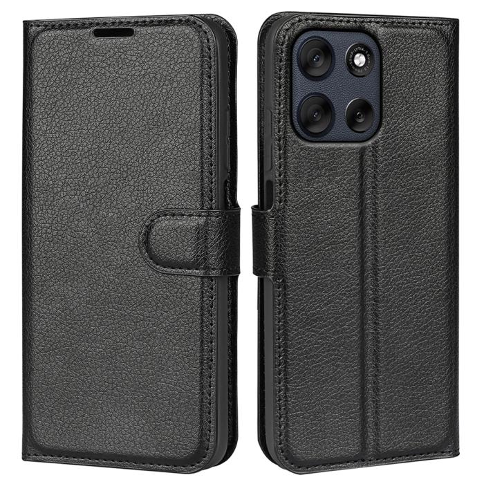 Bild 4, Motorola Moto G56 5G Fodral Litchi Läder Svart