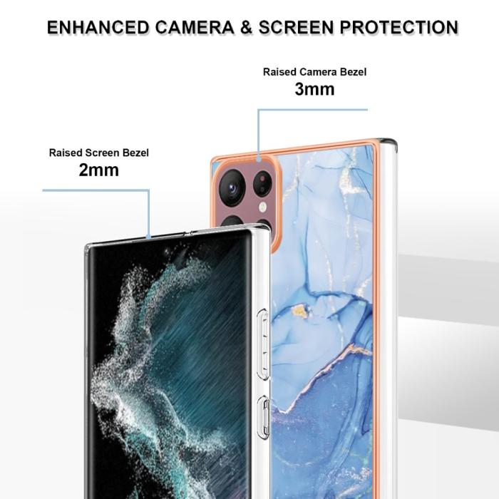 Bild 4, Samsung Galaxy S23 Ultra Skal Marmor TPU Blå