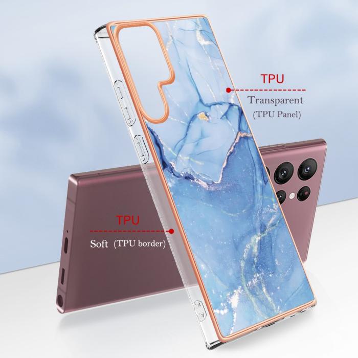 Bild 6, Samsung Galaxy S23 Ultra Skal Marmor TPU Blå