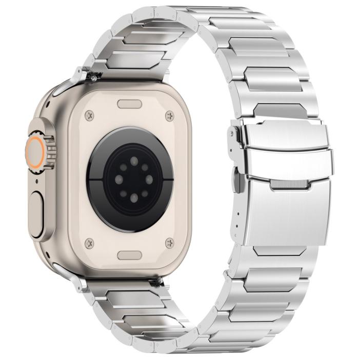 Bild 1, Apple Watch 42/44/45/49 mm Armband Metall Silver