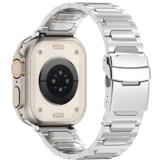 Apple Watch 42/44/45/46/49 mm Armband Metall Silver