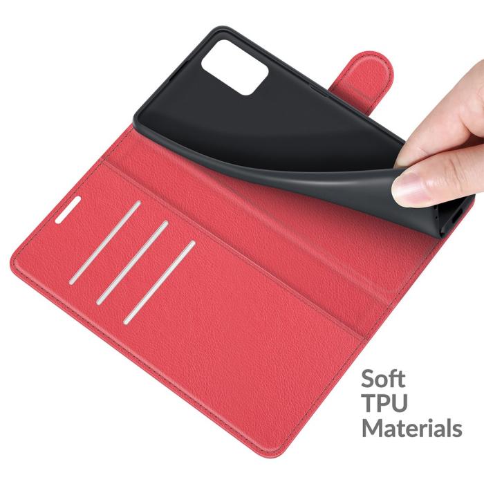 Bild 6, Samsung Galaxy A03s Fodral Litchi Läder Röd