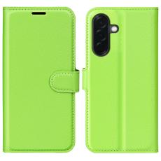 Samsung Galaxy A37 5G Fodral Litchi L&auml;der Gr&ouml;n