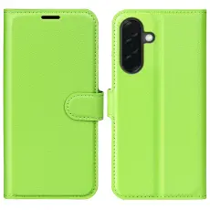Samsung Galaxy A37 5G Fodral Litchi L&auml;der Gr&ouml;n