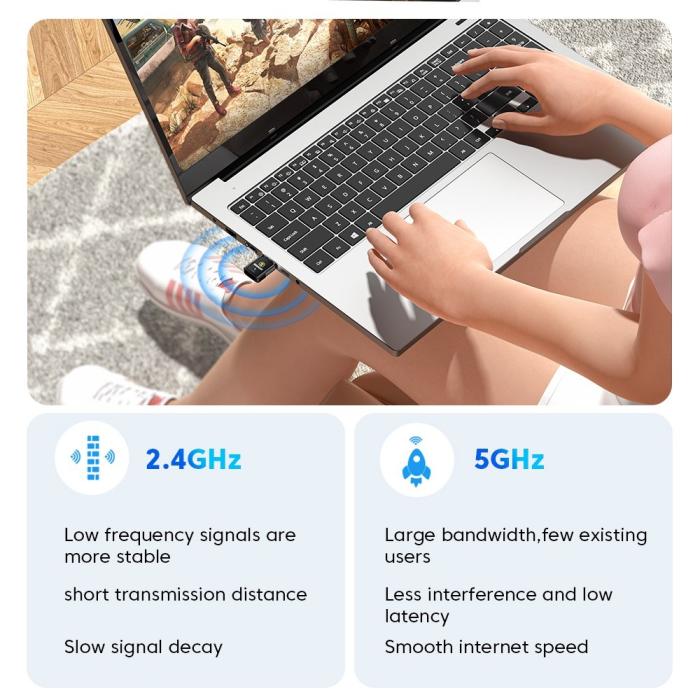 Bild 6, ESSAGER USB WiFi Nätverksadapter Svart