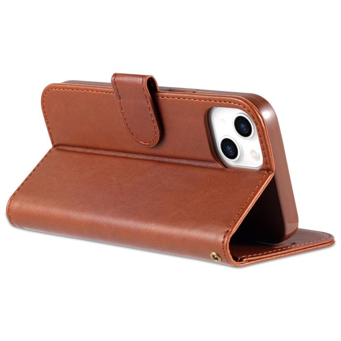 Bild 4, AZNS iPhone 15 Fodral Läder Brun