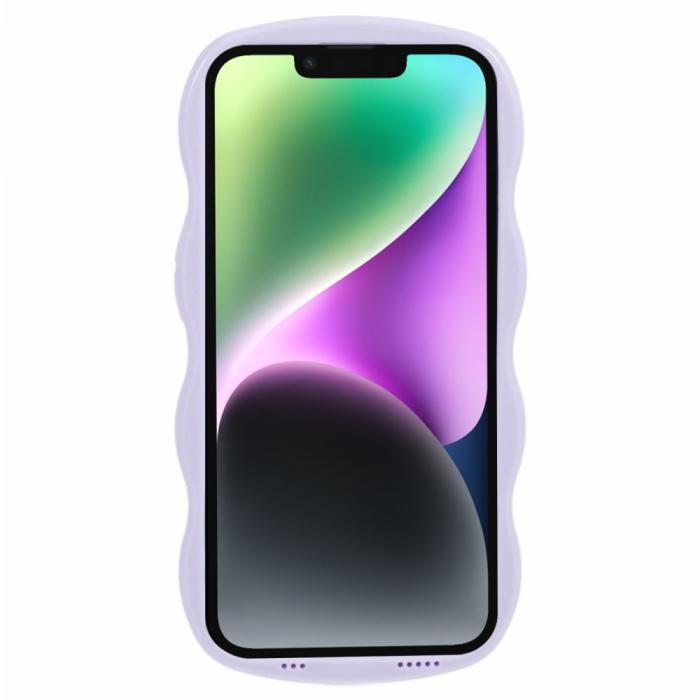 Bild 2, iPhone 14 Mobilskal Wavy Textur Lila