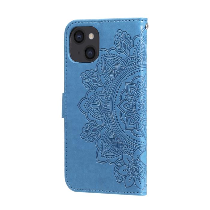 Bild 3, iPhone 14 Fodral Mandala Blomma Blå