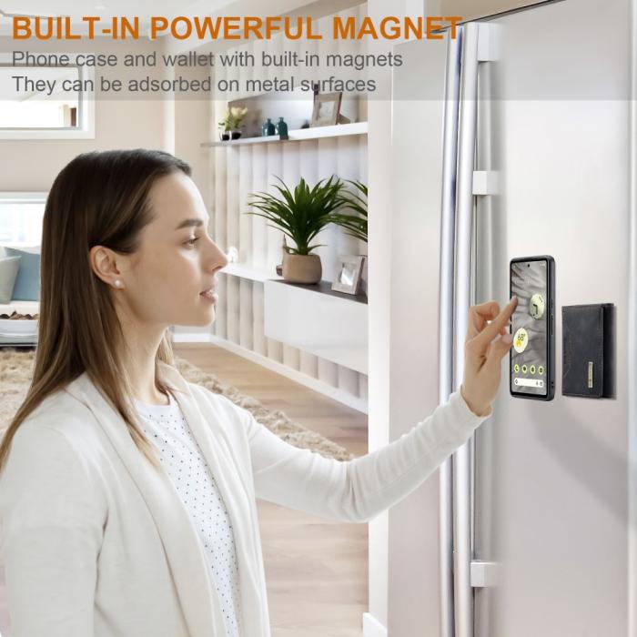 Bild 6, DG.MING Google Pixel 8A Skal Magnetiskt Avtagbart Kortfack Svart