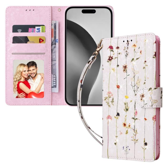 Bild 5, iPhone 16 Pro Max Fodral Med Tryck Små Blommor RFID