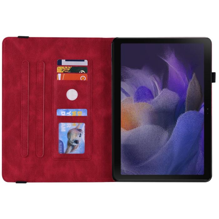 Bild 2, Samsung Galaxy Tab A11 / A9 Fodral Butterfly Flower Röd