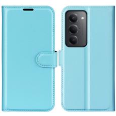 Xiaomi Redmi 15 Fodral Litchi L&auml;der Bl&aring;