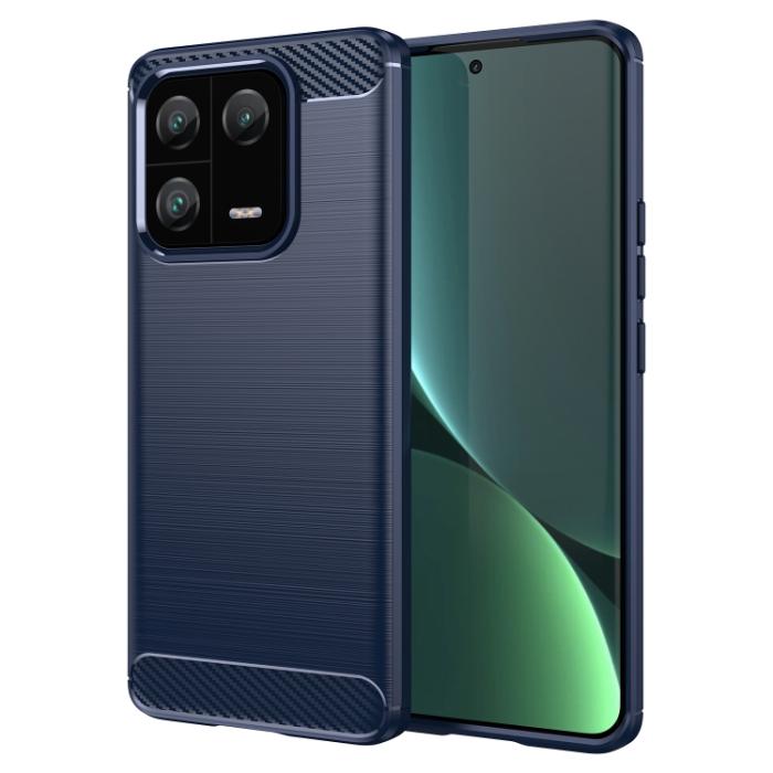 Bild 1, Xiaomi 13 Pro 5G Skal Borstad Stål Textur Blå