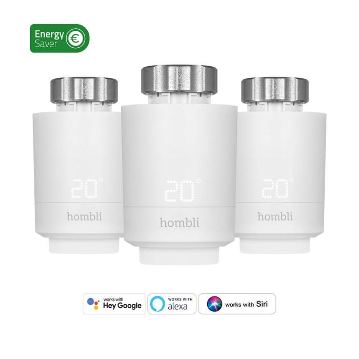 Bild 1, Hombli 3-PACK Smart Termostat Expansionspaket Vit