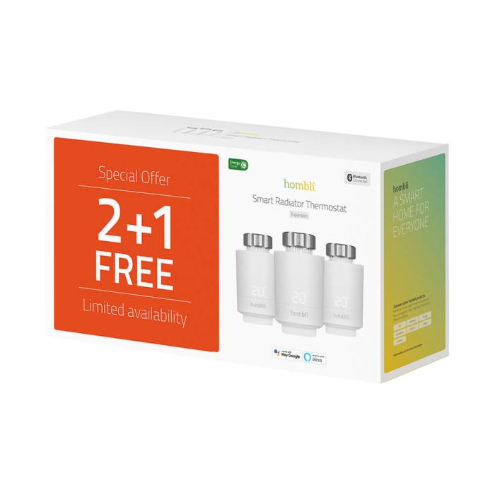Bild 2, Hombli 3-PACK Smart Termostat Expansionspaket Vit