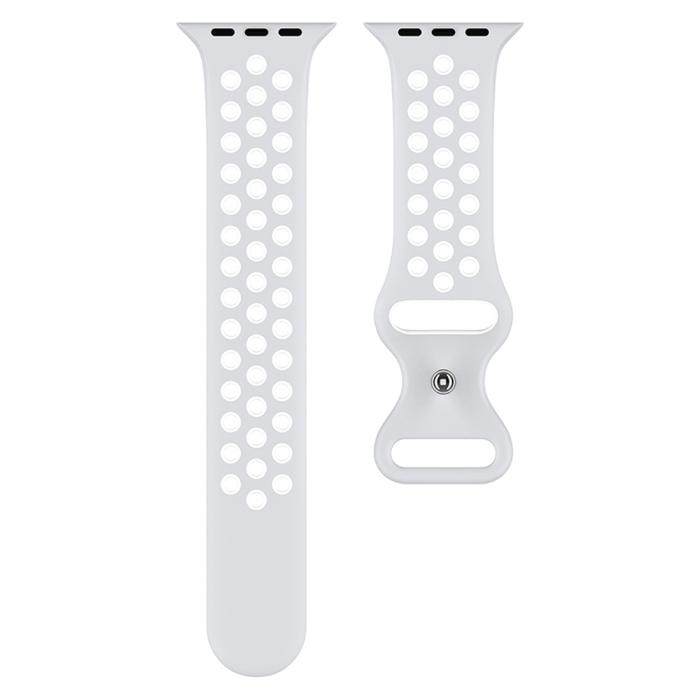 Bild 3, Sportarmband Dual-Color Apple Watch 41/40/38 mm (M/L) Grå/Vit