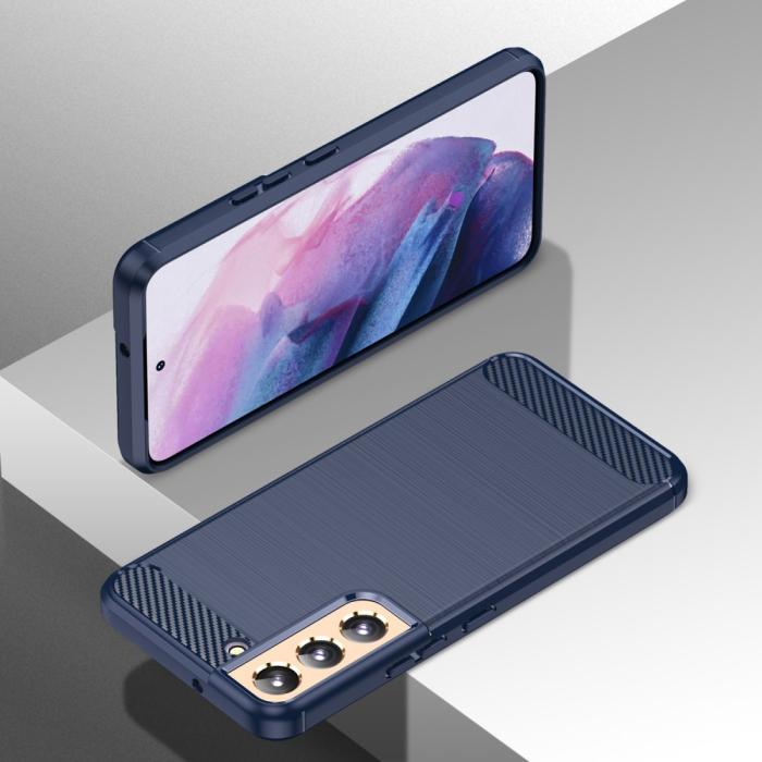 Bild 6, Samsung Galaxy S22 Plus Skal Borstad Stål Textur Blå