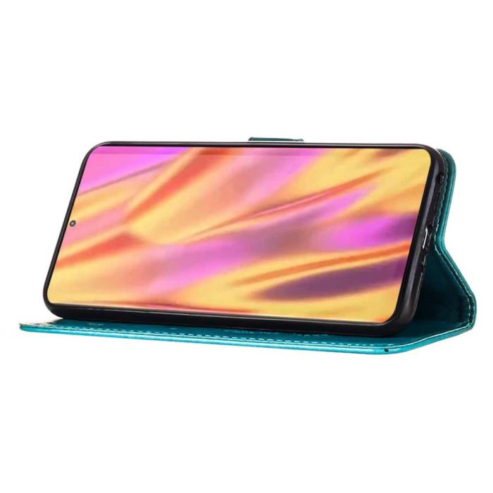 Bild 3, Samsung Galaxy S23 Ultra Fodral Fjäril Tryck Blå