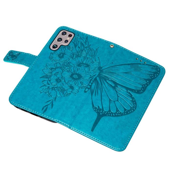 Bild 6, Samsung Galaxy S23 Ultra Fodral Fjäril Tryck Blå