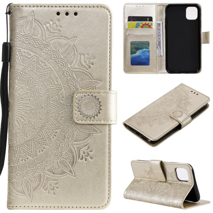 Bild 1, iPhone 12 Mini - Mandala Fodral - Guld