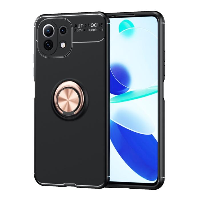 Bild 1, Xiaomi Mi 11 Lite - Ring Skal - Svart/Roséguld