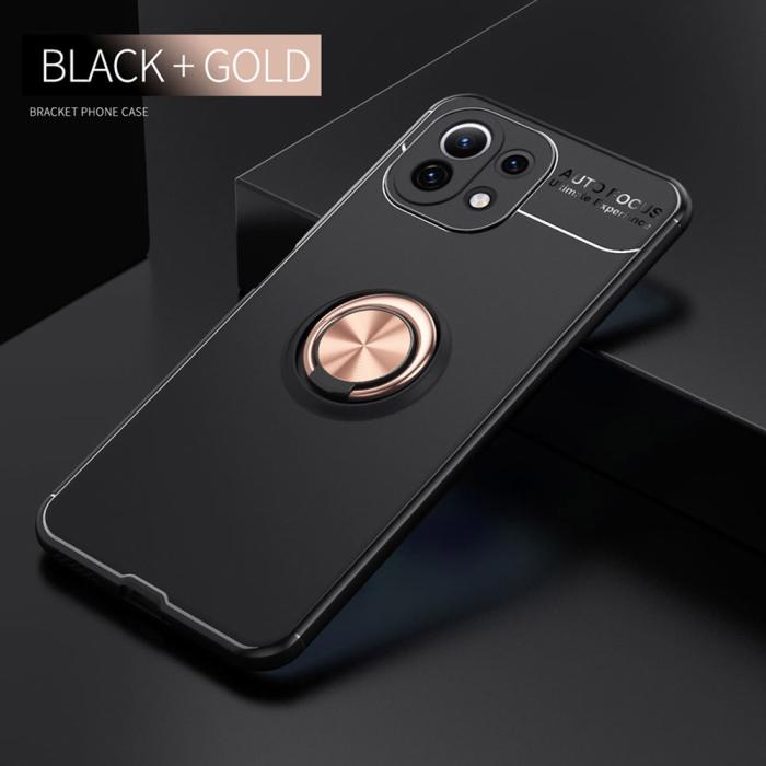 Bild 2, Xiaomi Mi 11 Lite - Ring Skal - Svart/Roséguld
