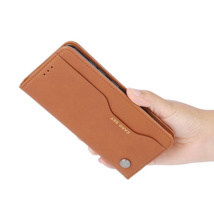 Bild 5, Xiaomi Redmi Note 10 Pro - Läder Flip Fodral - Vinröd