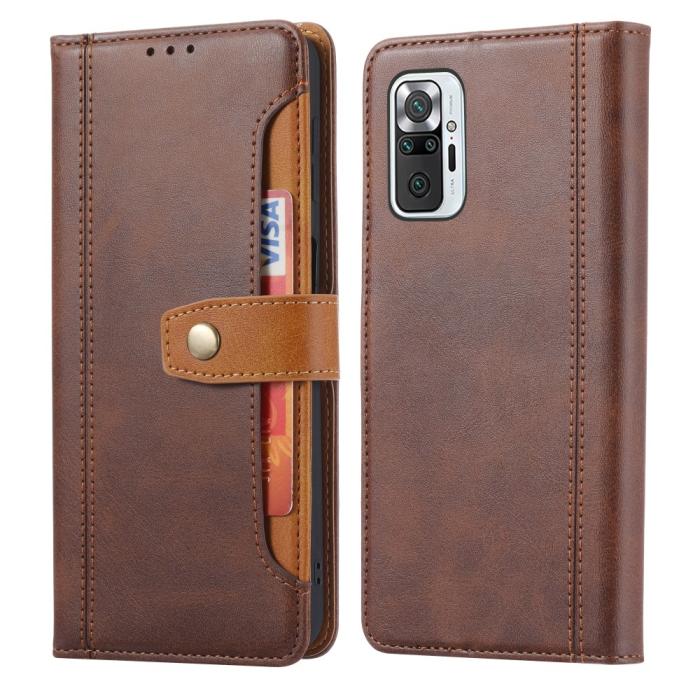 Bild 1, Xiaomi Redmi Note 10 Pro - Premium Läder Fodral - Brun