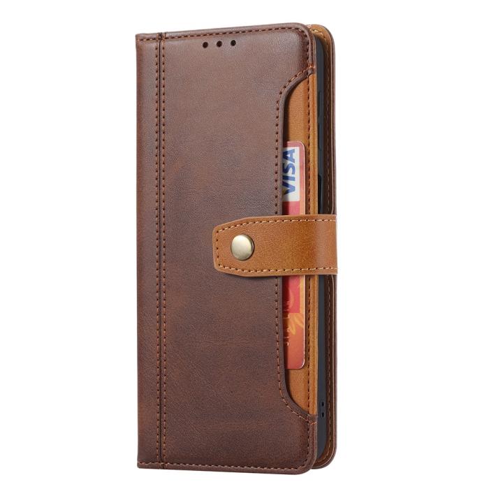 Bild 2, Xiaomi Redmi Note 10 Pro - Premium Läder Fodral - Brun