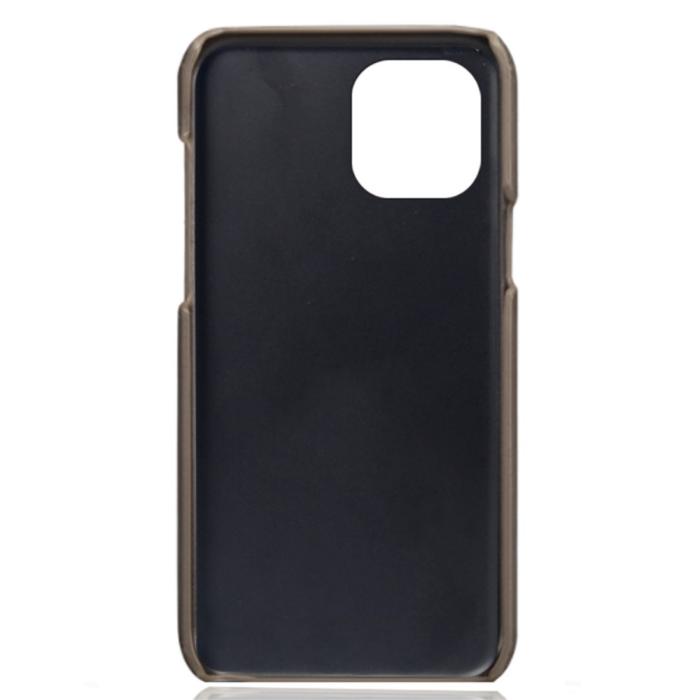 Bild 4, iPhone 13 Mini - KSQ Läder Skal Med Kortfack - Grå