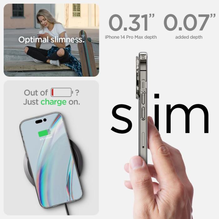 Bild 5, Spigen iPhone 14 Pro Skal + 2-PACK Skärmskydd Transparent