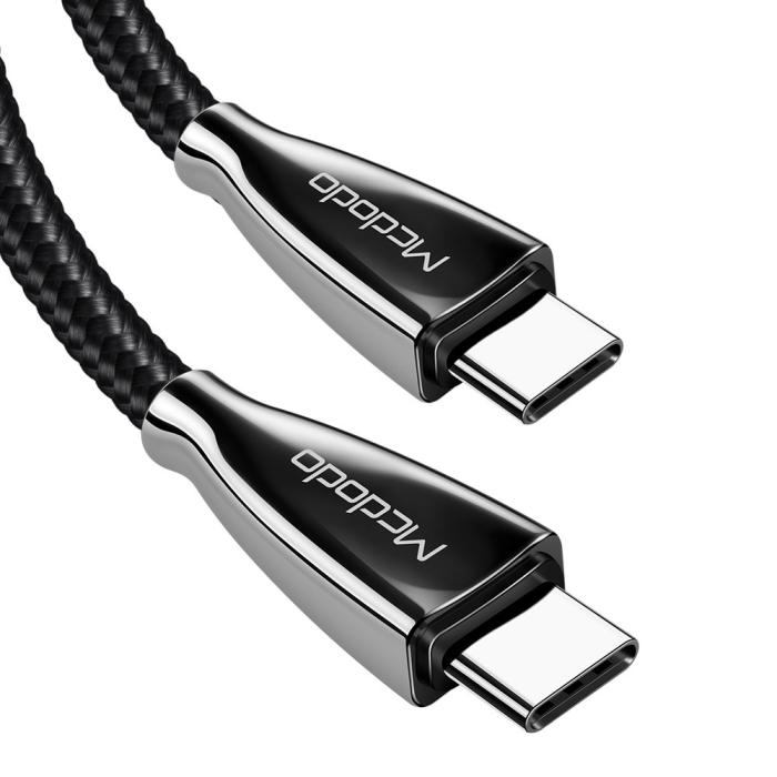 Bild 1, MCDODO Snabbladdning Flätad Nylon USB-C - USB-C 1.5 m - Svart