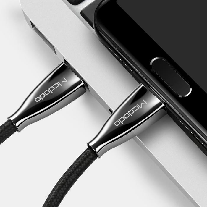 Bild 4, MCDODO Snabbladdning Flätad Nylon USB-C - USB-C 1.5 m - Svart