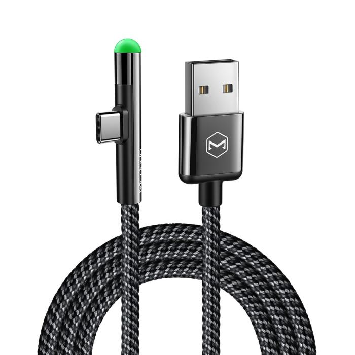 Bild 1, MCDODO Elbow LED 1.5m Type-C Kabel - Svart