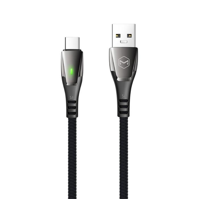 Bild 2, Mcdodo 100W 6A Super Charge Type-C 1.5m Nylon Kabel Svart