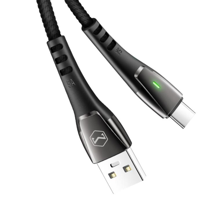 Bild 4, Mcdodo 100W 6A Super Charge Type-C 1.5m Nylon Kabel Svart