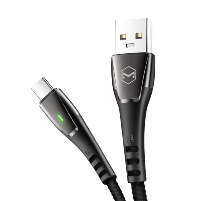 Bild 5, Mcdodo 100W 6A Super Charge Type-C 1.5m Nylon Kabel Svart