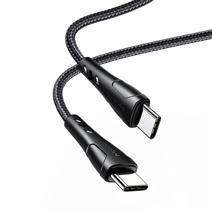 Bild 3, MCDODO Snabbladdare 1.2m USB-C - USB-C Nylon Kabel - Svart