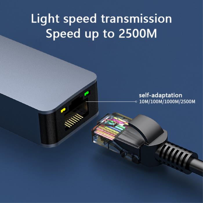 Bild 4, USB-A - RJ45 Nätverksadapter Grå