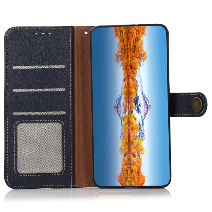 Bild 4, KHAZNEH Galaxy S25 Plus / S24 Plus Fodral Äkta Läder RFID Blå