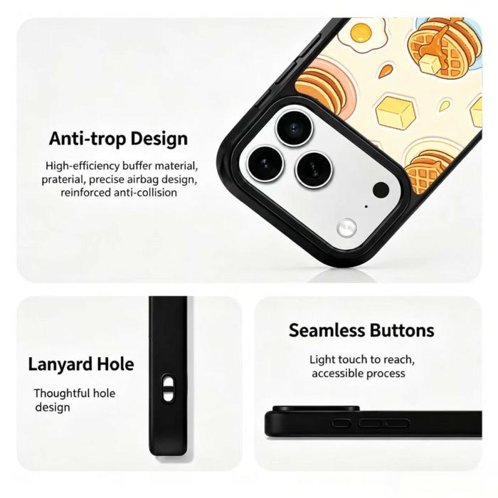 Bild 3, iPhone 18 Pro Max/17 Pro Max Skal MagSafe UV-Mönster Våfflor