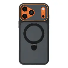 iPhone 18 Pro / 17 Pro Skal MagSafe Stativ 2-f&auml;rg Hybrid Svart