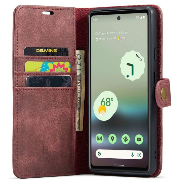 Bild 2, DG.MING Google Pixel 6A 2in1 Magnet Fodral / Skal Röd