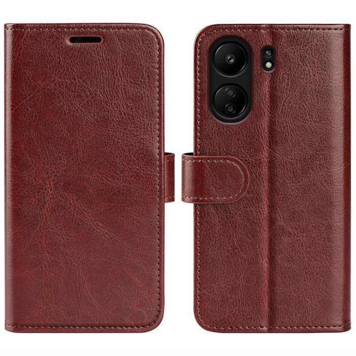 Bild 1, Xiaomi Redmi 13C 4G Fodral Crazy Horse Läder Brun