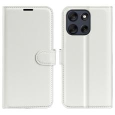 Motorola Moto G56 5G Fodral Litchi L&auml;der Vit